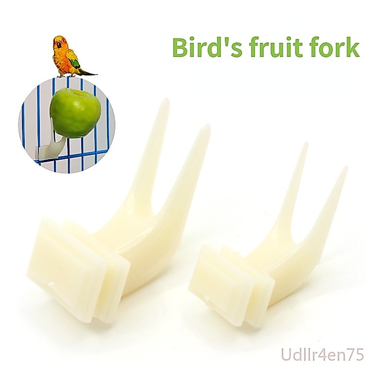【Feeding】Birds Parrots Fruit Fork Feeder Pet Supplies Food Holder Feeding On Cage Pet Well burang Pet feeder Fork