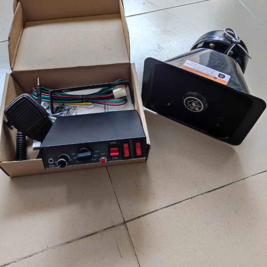 [Pilihan Premium] Pembesar Suara Penggera Kereta Berwayar 12v24v 200w untuk Pengubahsuaian Kereta dengan Bunyi Definisi Tinggi 4O6H