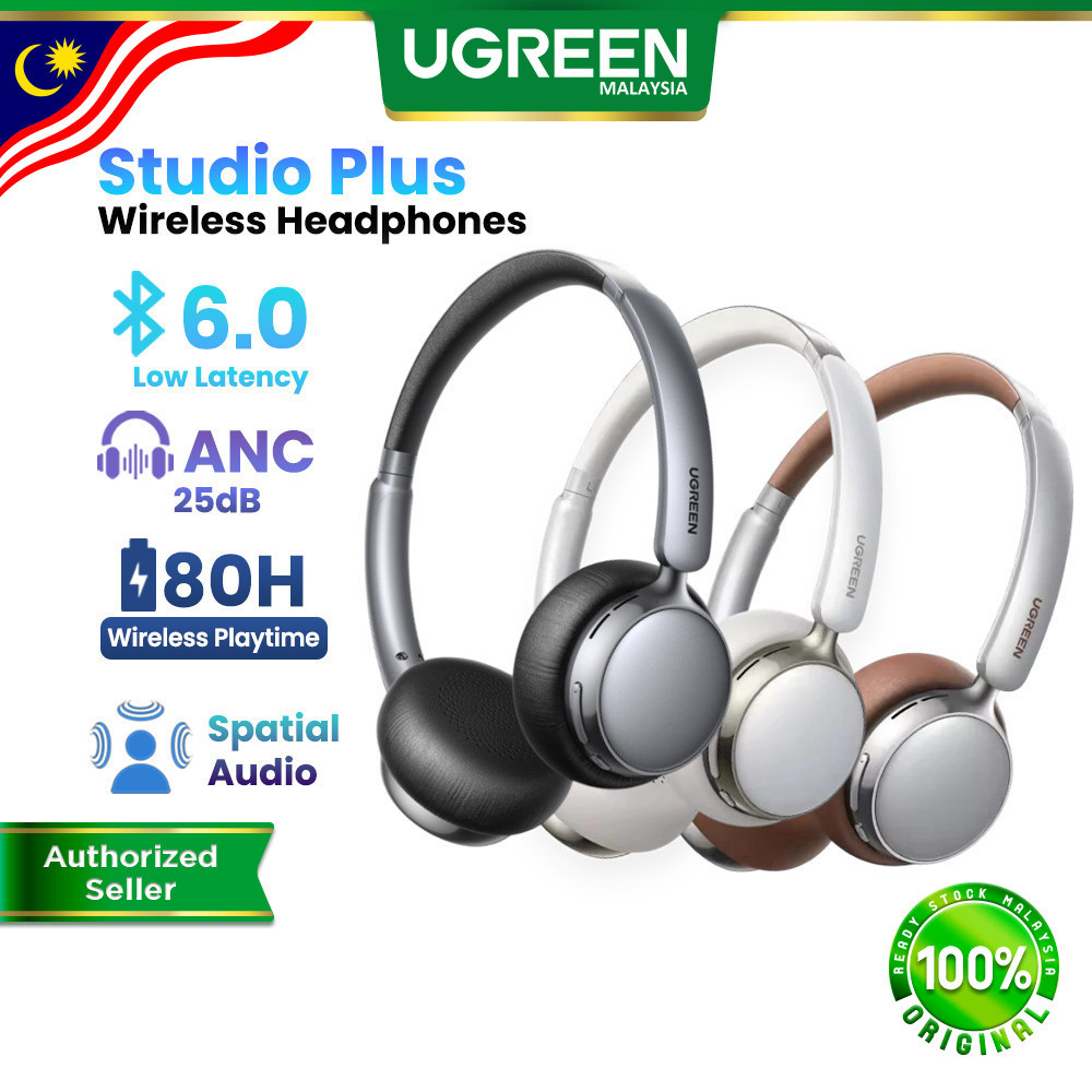 UGREEN Studio Plus Wireless Headphones 25dB ANC 80H Playtime Battery Bluetooth 6.0 Spatial Audio Gaming Retro iPhone 17