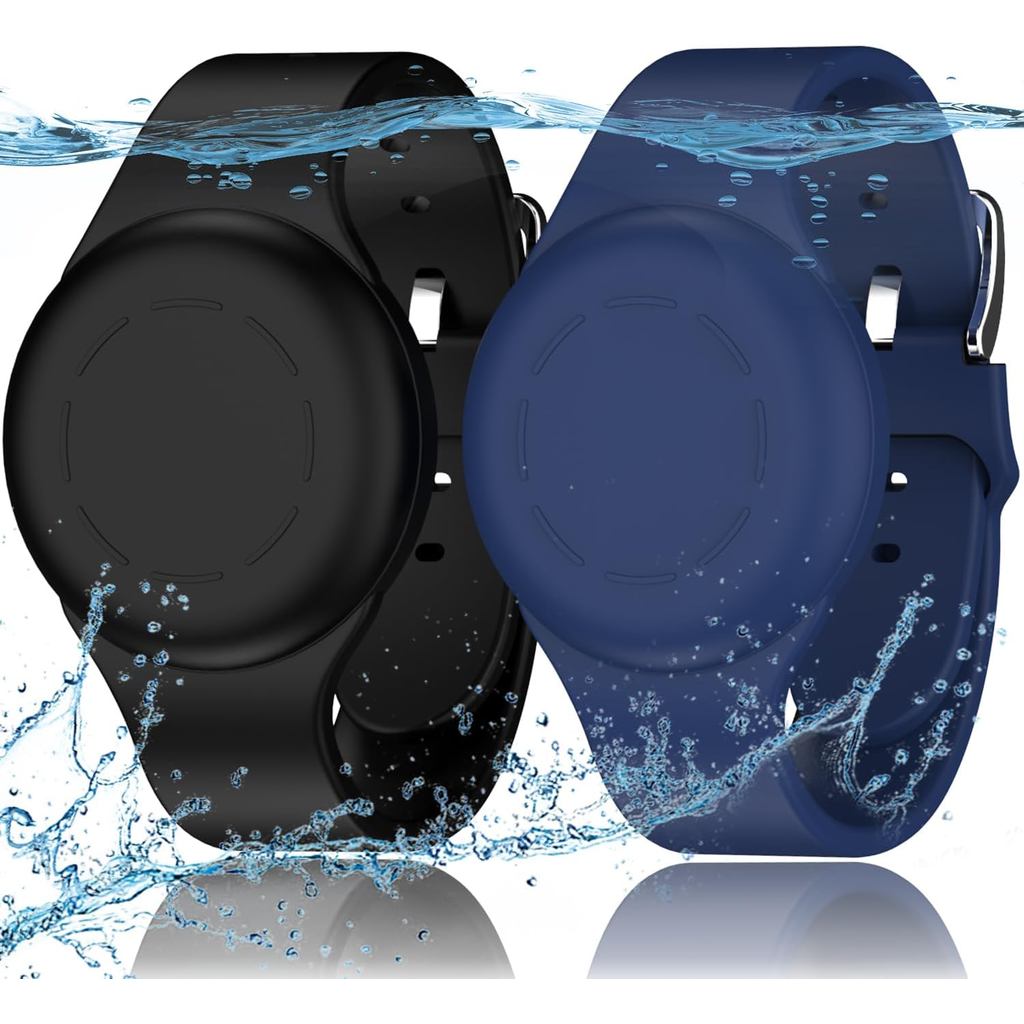 Waterproof AirTags Case Watch Band with 1 set Airtag Film , airtags Bracelet Protective Case GPS Children Anti-Lost Locator Case, Air Tag Silicone Protective Watch Str