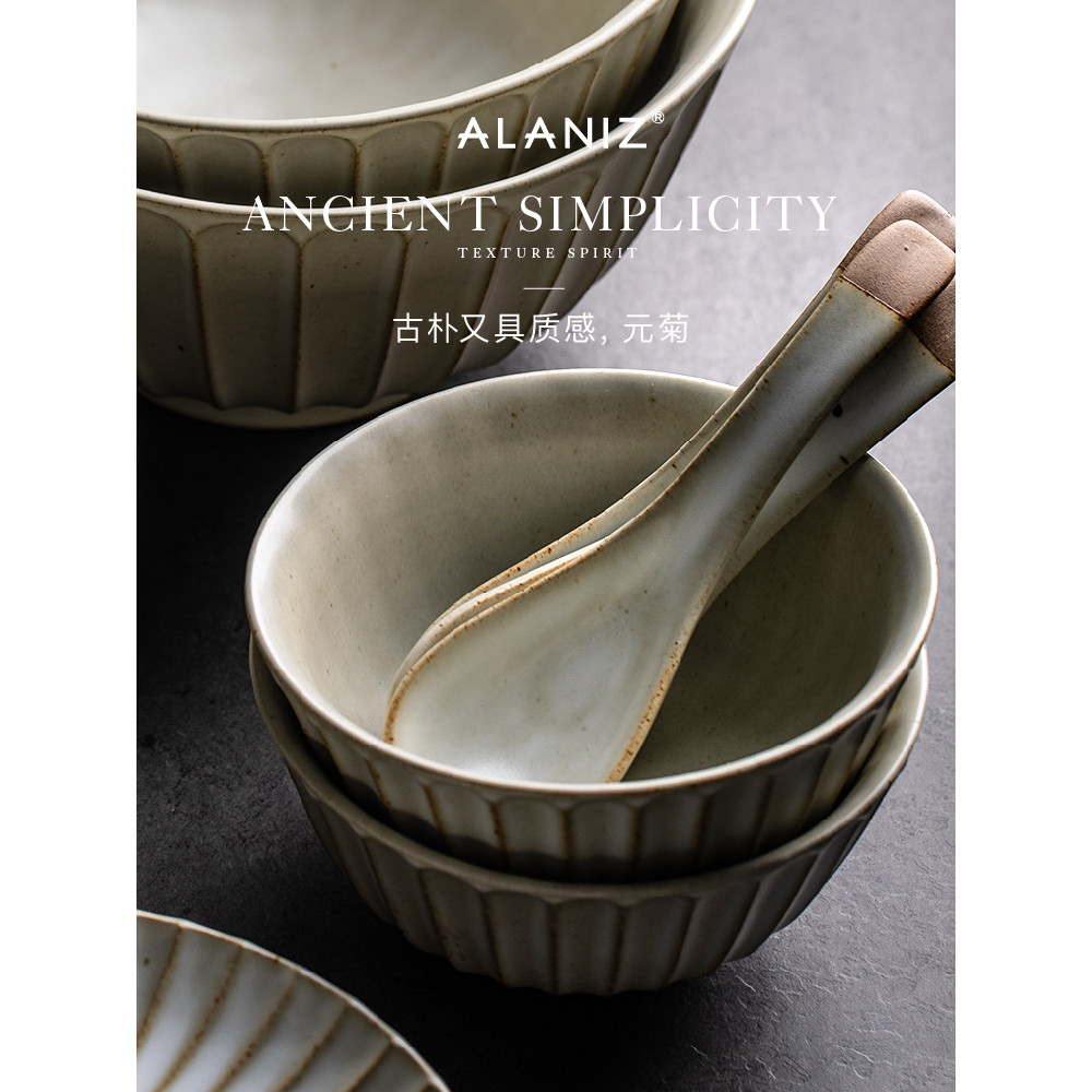 Alaniz Daisy Ceramic Spoon Household Soup Spoon Stoneware Tableware Jingdezhen Japanese…