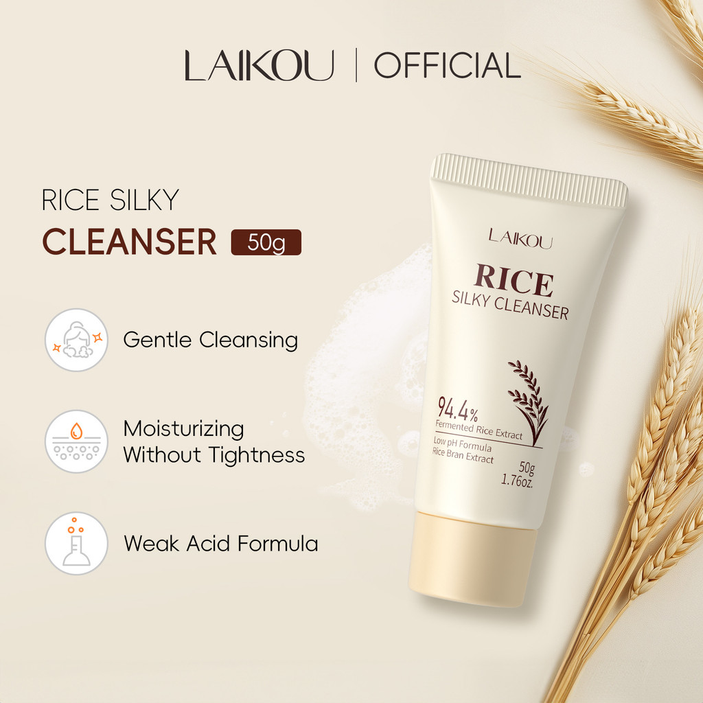 Facial Cleanser Laikou Rice Facial Cleanser 50g Moisturizing FDArice face wash