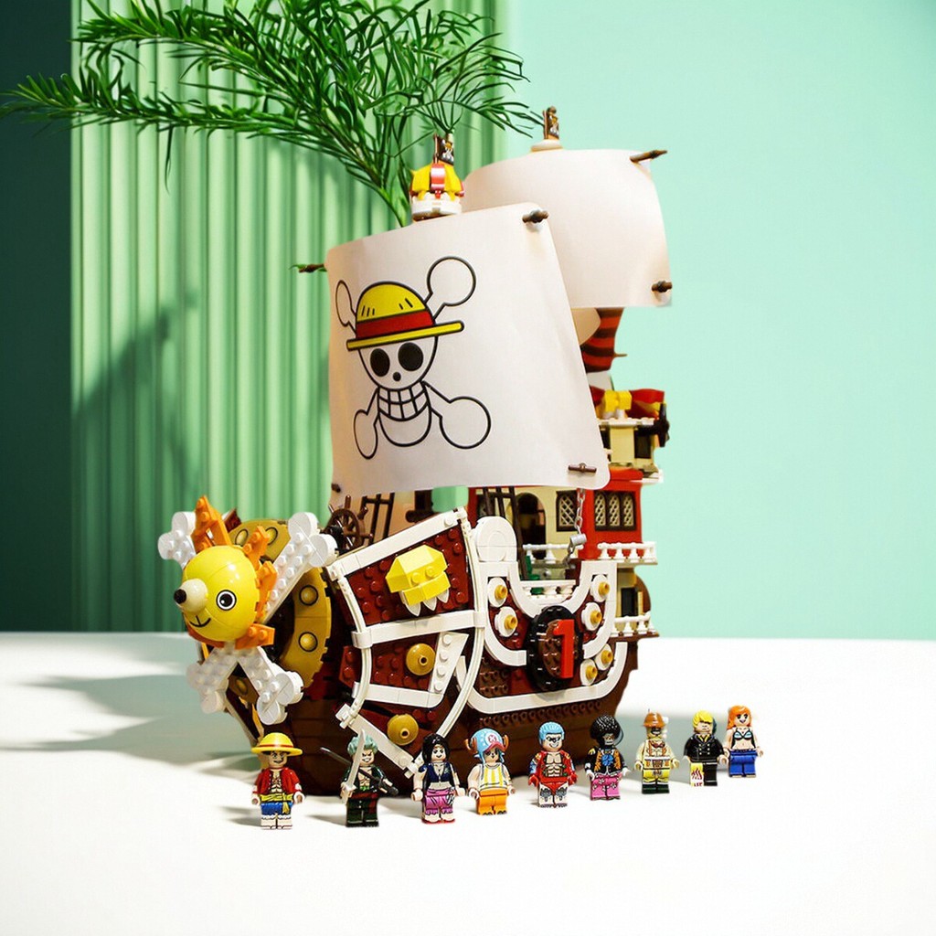One Piece Model Ship Suitable Lego Building Blocks Luffy Wanli Sunshine Pirate Ship Assembled Children's Educational Toys