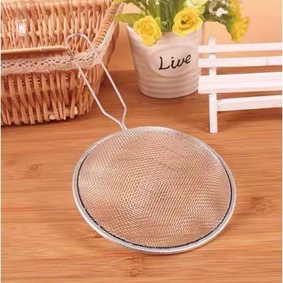Mesh Flour Sifting Sieve with Handle Oil drain mesh colander oil grid oil mesh soy milk…