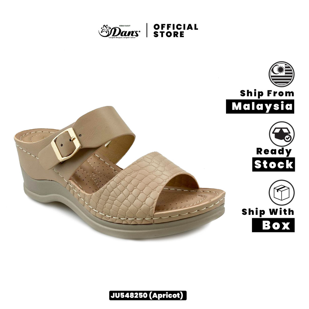 Dan's Kasut Tapak Lembut Selesa Ringan Comfort Wanita / Perempuan - Hitam / Aprikot JU548250