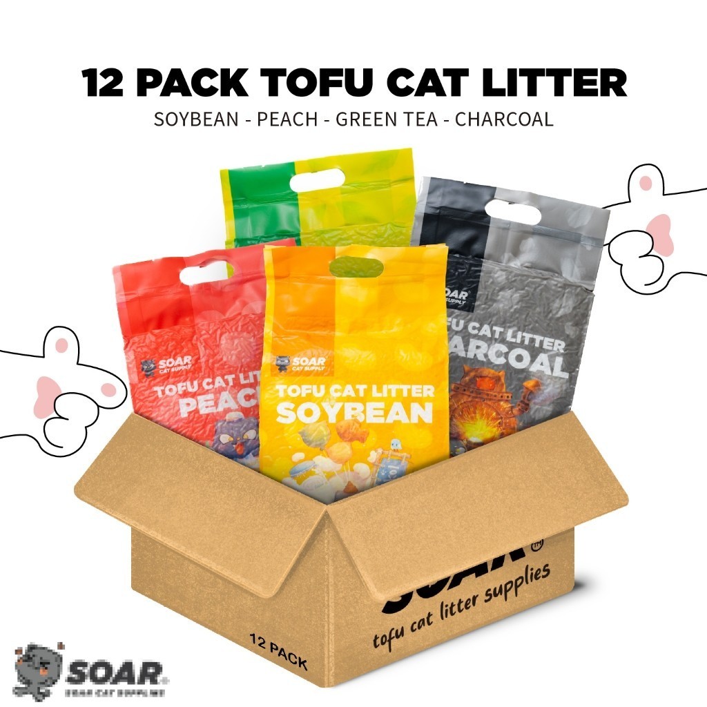 SOAR Tofu Cat Litter 2kg/6L 1carton (12packs) Combo Maximum 1 of 1 order Tofu Pasir Kucing豆腐猫砂
