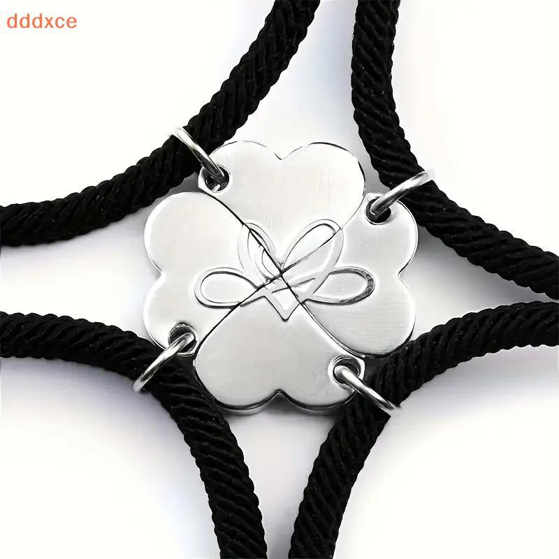 [dddxce] Four-leaf Clover Magnetic Best Friendship Bracelets For 4pcs Women Men Magnet Heart Best Friend Forever Good Lu Bracelet Gift