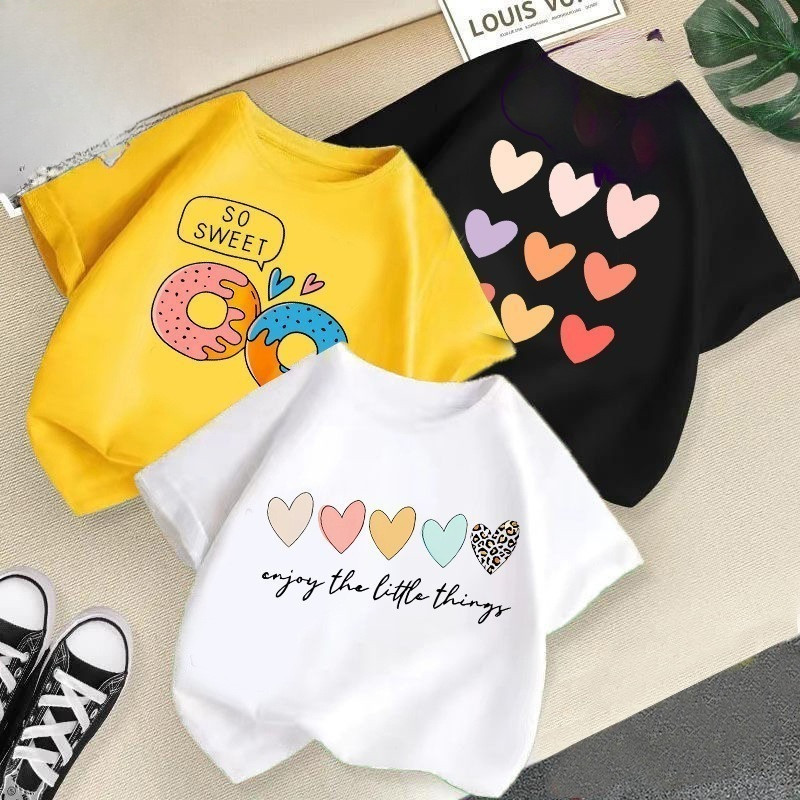【220G 100%Cotton T-shirt】NELLY COD Baju atas yang selesa, daripada bersifat nafas untuk gadis musim panas yang diceta