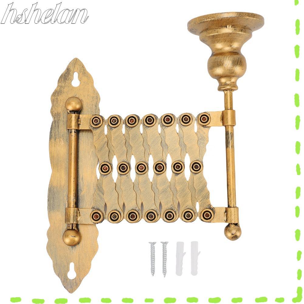 HSHELAA Metal Candlestick Holder, Antique Bronze Extendable Wall Candle Sconce, Wall Mounted Iron Accordion Design Wall Mounted Candle Holder Ambient Lighting
