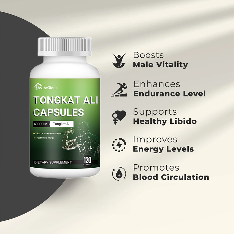 AvitaGlow Tongkat Ali 40000mg Herba Semulajadi Bantu Tingkatkan Tenaga & Stamina Lelaki