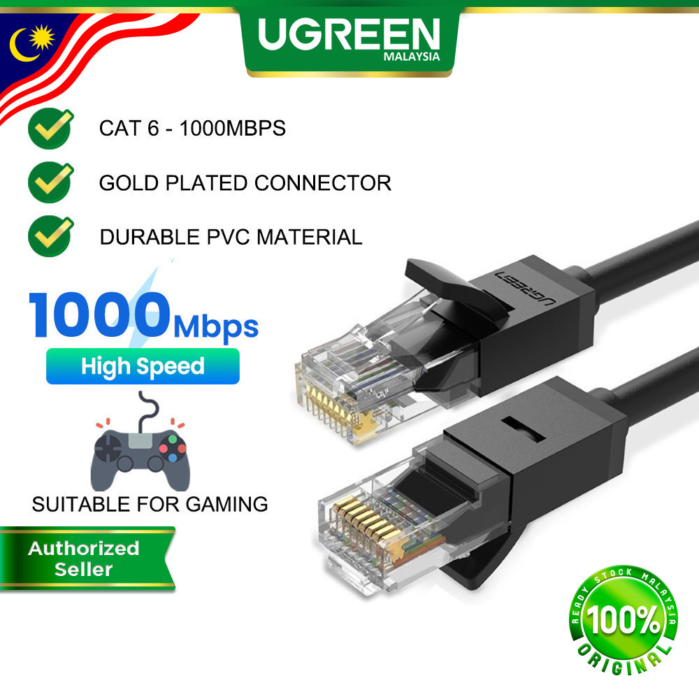 UGREEN Cat 6 Ethernet Patch Cable Gigabit RJ45 Data LAN Fast Network Internet Wire Gaming MacOS PC Laptop Router PS5