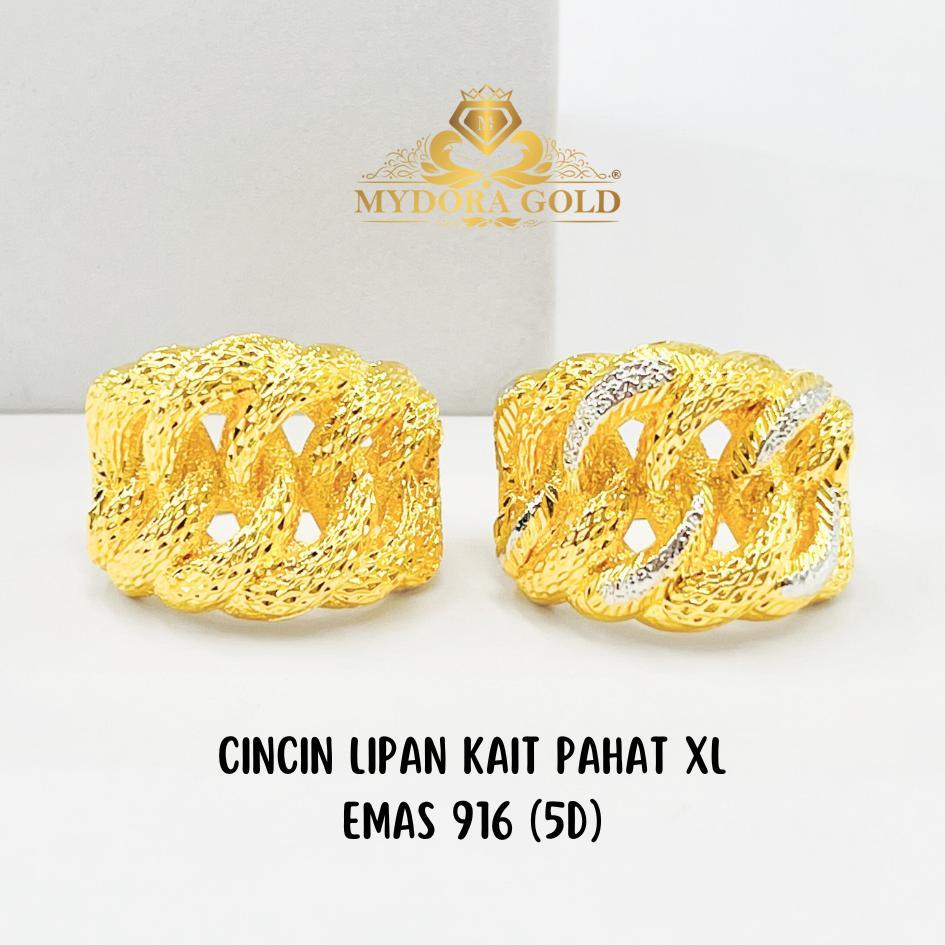 MYDORA Cincin Lipan Kait Pahat XL (5D) l EMAS 916/22K