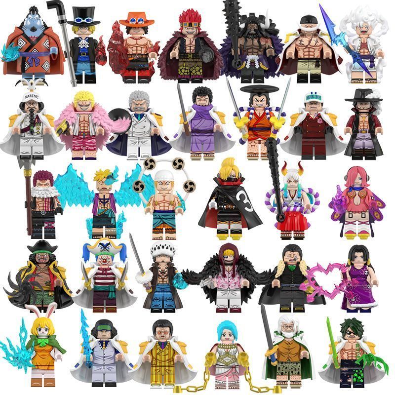 【Fast Shipping】Compatible with Lego minifigures One Piece building blocks Luffy Zoro Ace Sanji assembled figure model toy