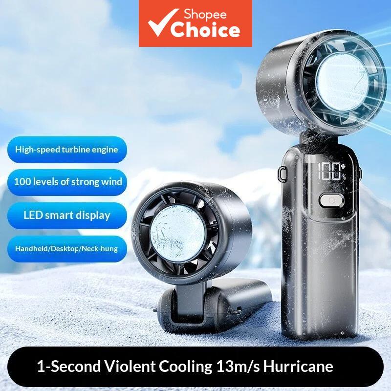  S17 Handheld Fan Mini USB Fan Silent Large Wind Digital Display Small Fan Dual Power Long Battery Life Portable  Kipas Tangan S17 Mini - Kipas Kecil USB Senyap, Paparan Digital, Angin Kuat, Kuasa Berganda, Tahan Lama