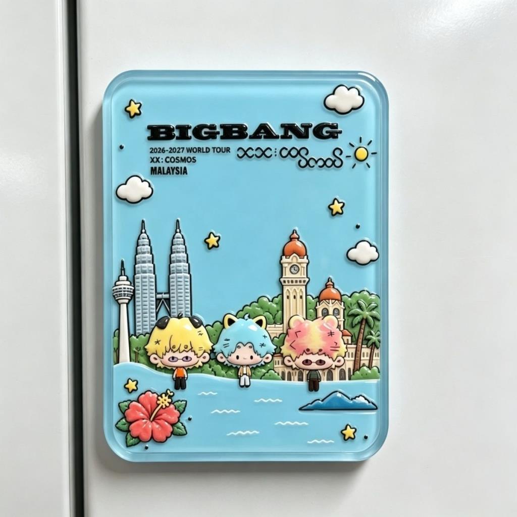 BIGBANG Malaysia Tour Q Version Refrigerator Stickers Gemini Tower Cartoon Merchandise Magnetic Decoration Support Souvenirs061010