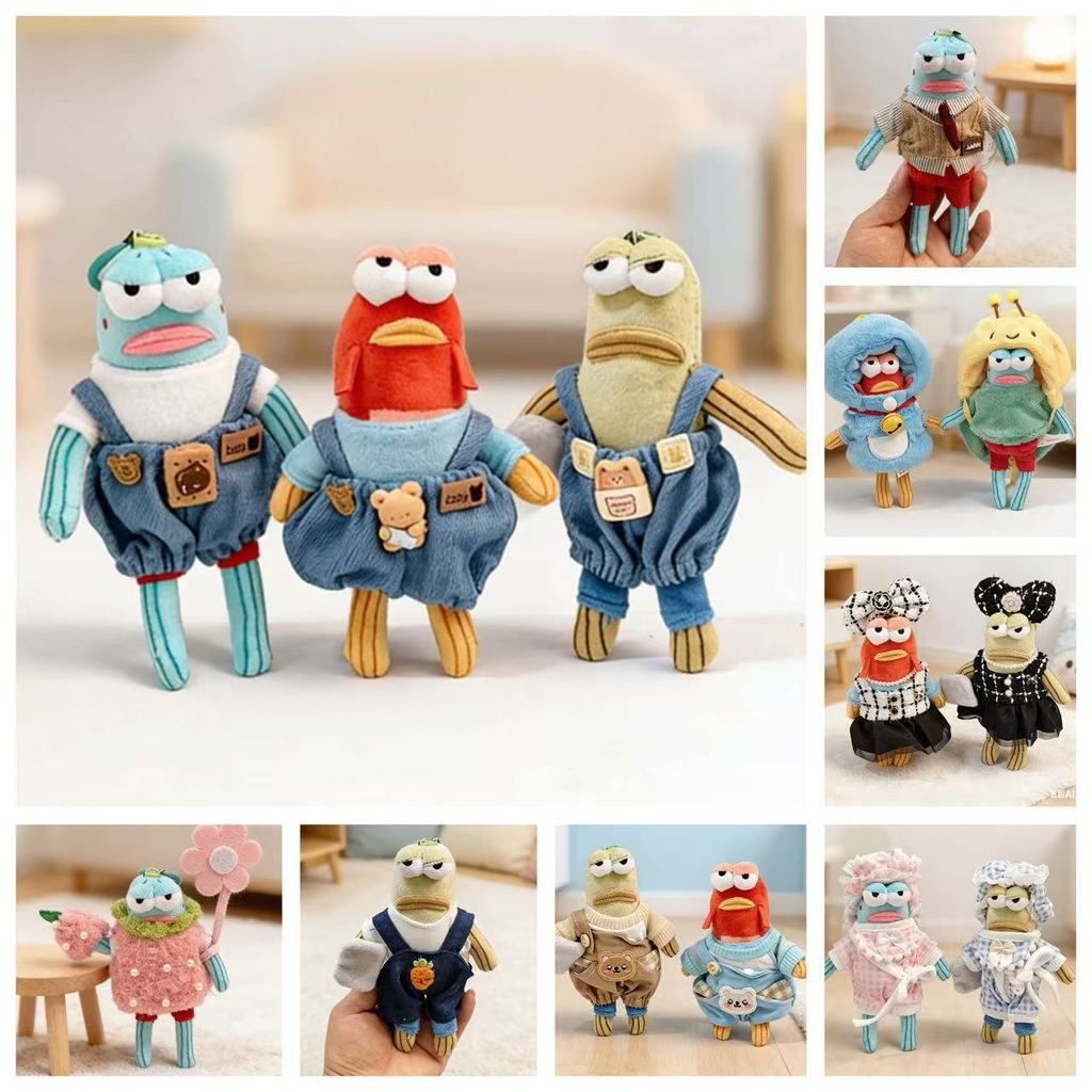 Jualan panas~Pakaian Ikan Hodoh, Ikan Bekerja, Ikan Lumpuh, set pakaian, seluar, skirt, pakaian anak patung untuk anak patung 15cm, aksesori 0701hw