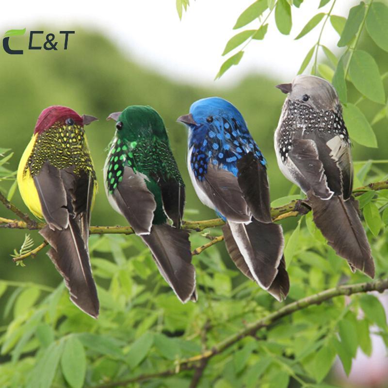 C&t Mini fake birds artificial feather foam doves wedding Garden decoration.ornament well