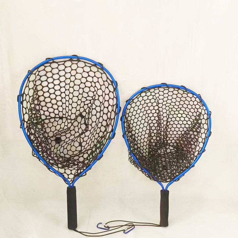 Jaring pancing silikon Luya, jaring tangan kecil mudah alih untuk memancing udang, jaring pancing kecil untuk memancing di rakit, silikon berkeanjalan tinggi daripada aloi aluminium.