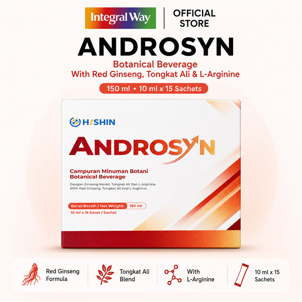 HISHIN Androsyn Botanical Beverage with Red Ginseng, Tongkat Ali & L-Arginine | Support Energy & Men’s Vitality