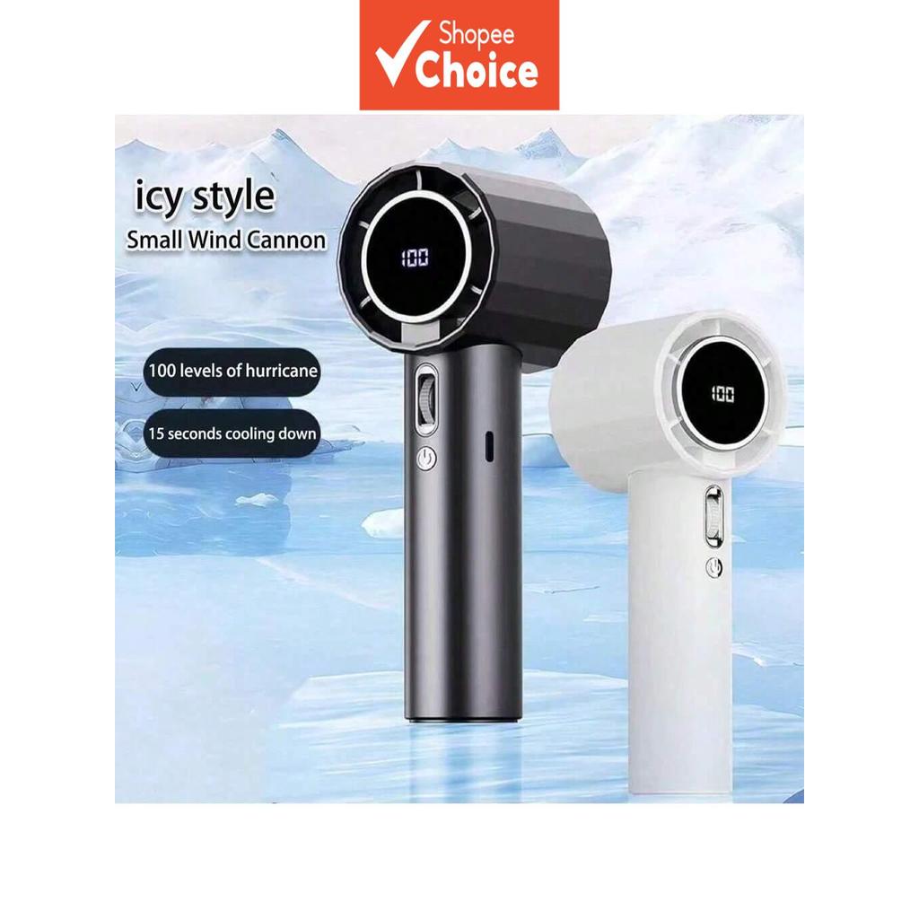 Portable Handheld Turbo Fan 1pc - 100-Speed Adjustable, 1800mAh USB Rechargeable With Digital Display, Mini Cooling Fan Kipas Tangan Turbo Mudah Alih 1 Unit - Kelajuan Boleh Laras 100 Tahap, 1800mAh Cas Semula USB Dengan Paparan Digital, Kipas Mini