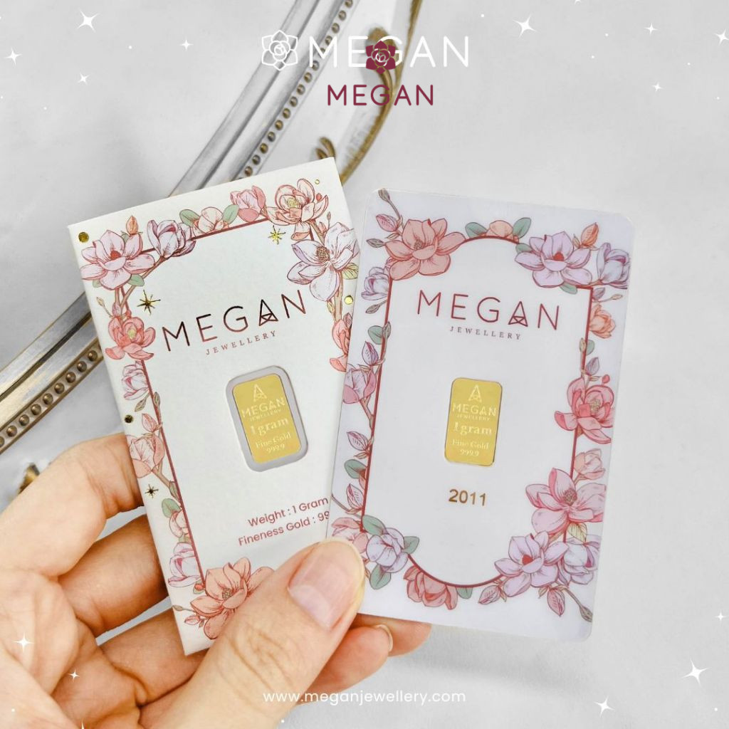 Megan Jewellery 1g Gold Bar-Magnolia Emas 999.9