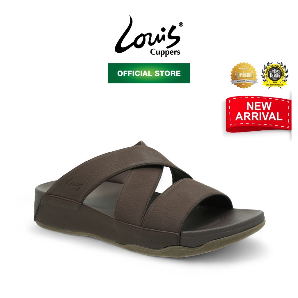 Louis Cuppers Men Slip On Faux Leather Classic Casual Sandals Kasut Lelaki - 250441267