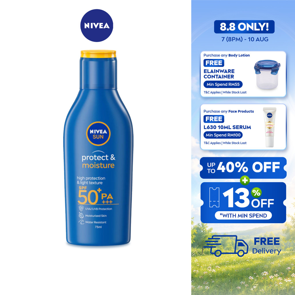 NIVEA Protect & Moisture Sun Body Lotion SPF 50 75ml / 125ml / Sunscreen / Pelindung Matahari