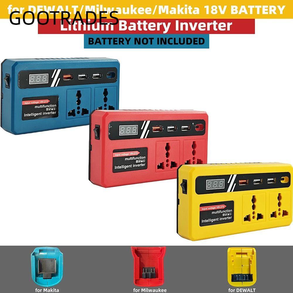 BANNRIEDSG989 1Pcs Battery Inverter, Dual Plug 18v 20v To 220v Smart Transformer, 120W Household Multifunctional Outdoor Work Inverter