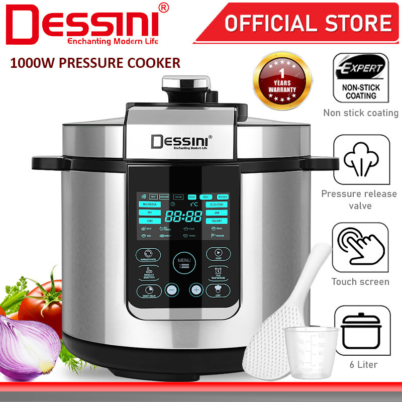 DESSINI ITALY 14 IN 1 Electric Digital Pressure Cooker Non-stick Inner Pot Rice Multi Cooker Steamer Periuk Tekanan (6L)