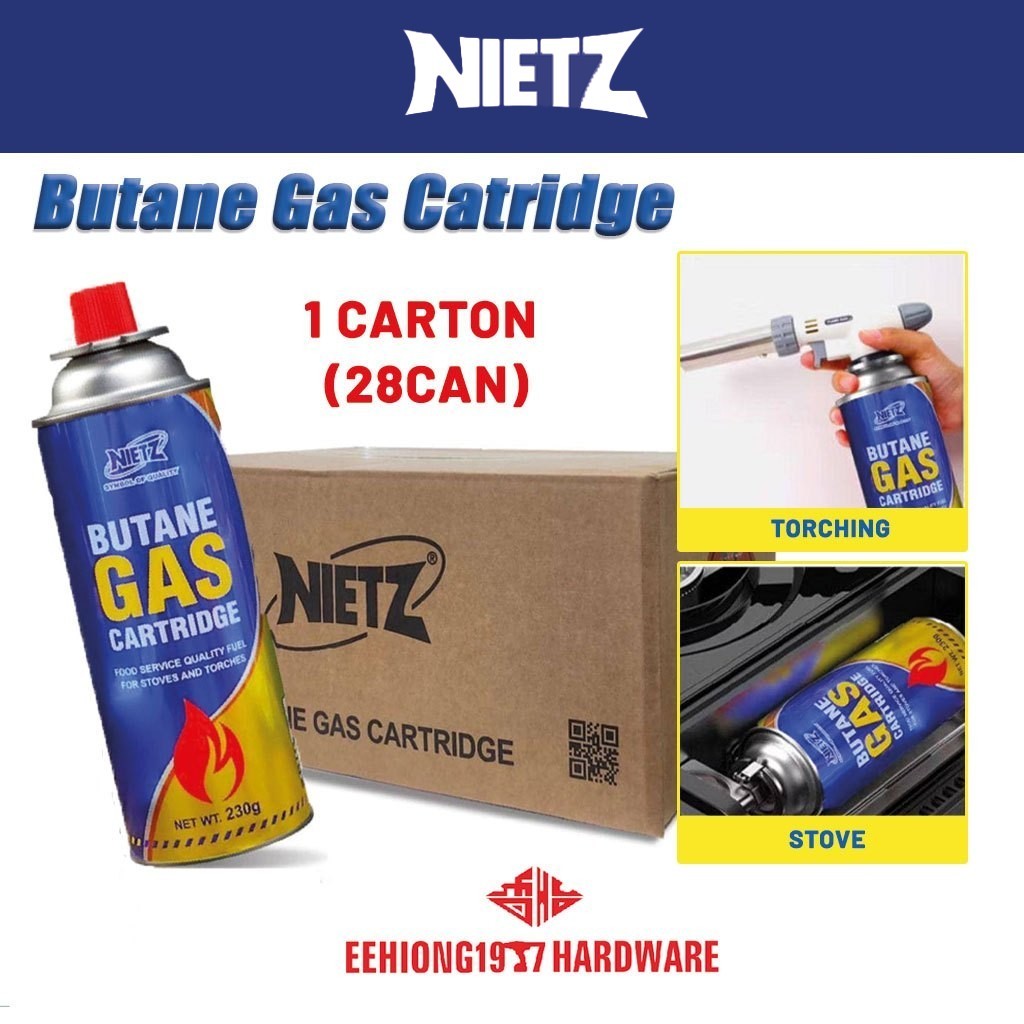 NIETZ 1CARTON 28CAN Butane Gas Cartridge Portable Gas Stove Gas Torch Gas Cooker