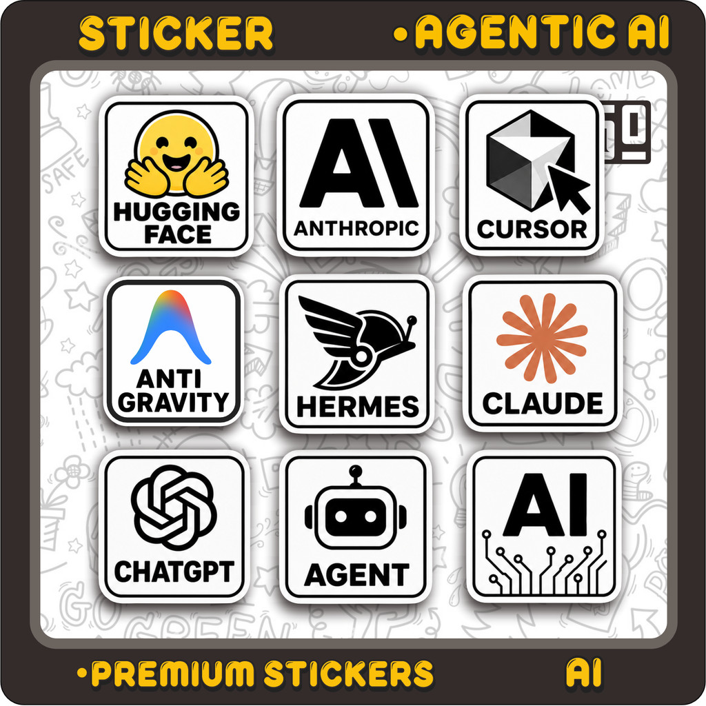 AGENT STICKERS CLOUDE CHATGPT VINYL WATERPROOF HDAI | Motorcycle Helmet Laptop Tumbler Sticker