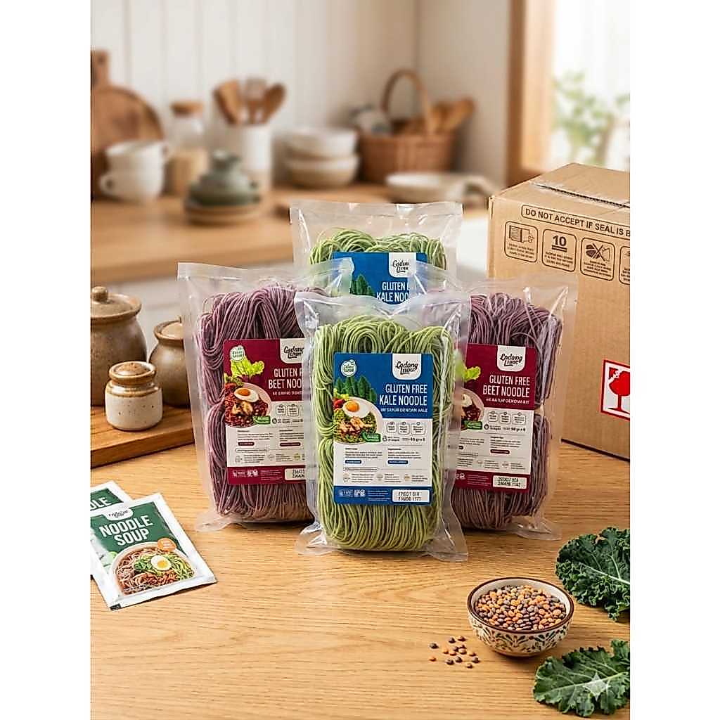 Ladang Lima Mee Sayur Beet atau Kale Gluten Free 6pcs 360grs Tanpa Bumbu Nutrisi Semulajadi, Sihat dan Selamat