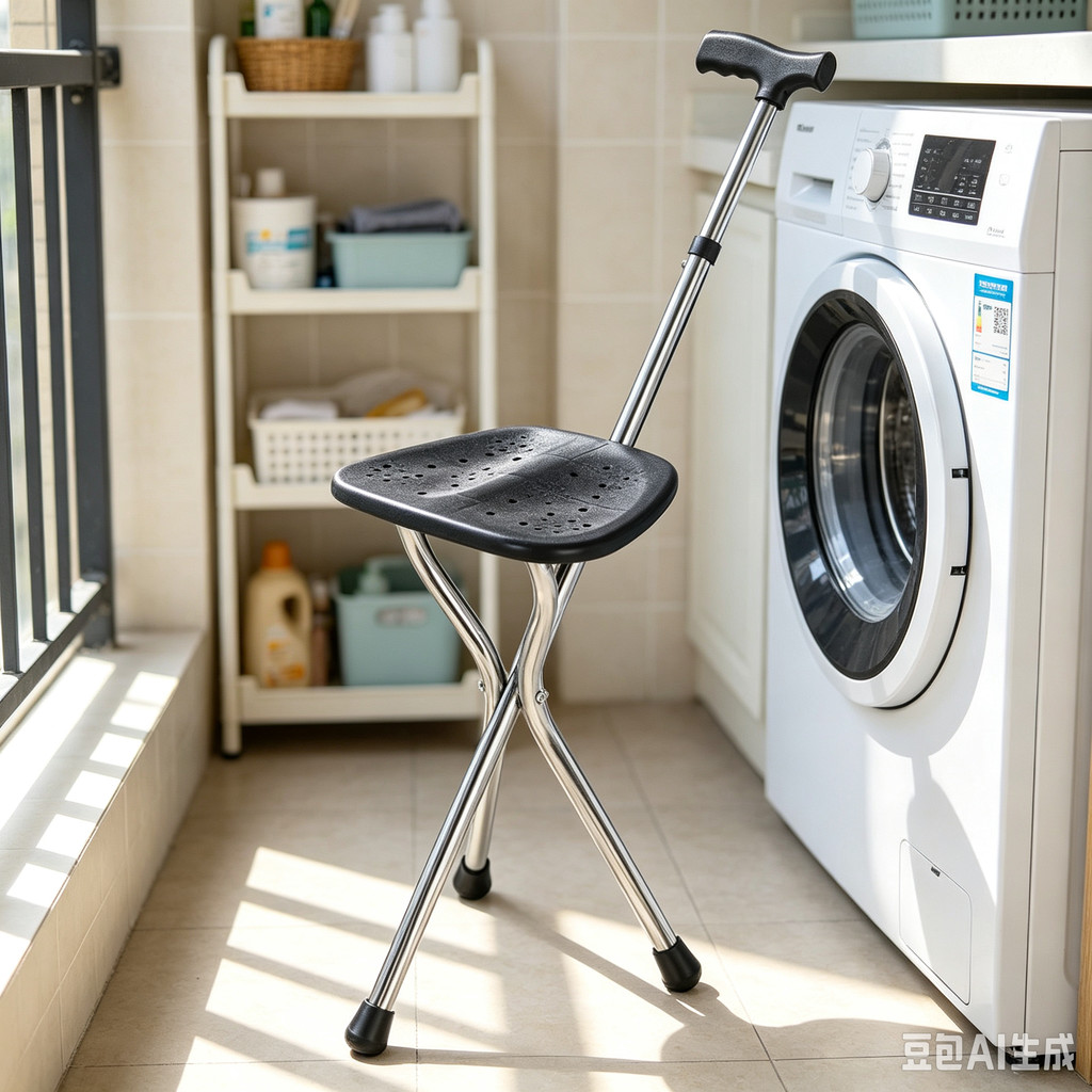 Walking Cane Stool Elderly Anti-slip Folding Walking Cane Chair- ** & * & * && - * & - *** & * --- &&&- **-、walking aid、tongkat orang tua、tongkat lipat、tongkat 4 kaki、Foldable stick for elderly、 kaki 4、拐杖椅子