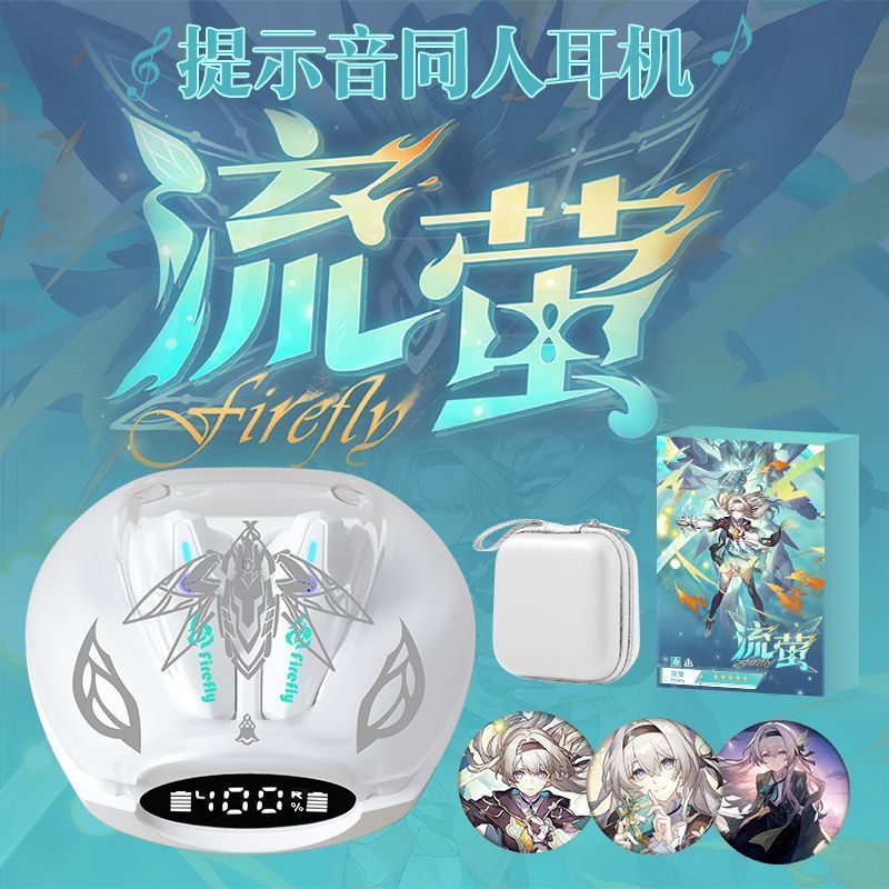 Firefly Honkai Star Rail TWS Earbuds  Wireless Earphone with Character Voice Prompts Bluetooth 5.3 Low Latency HiFi DriverActive Noise Cancelling For Gift