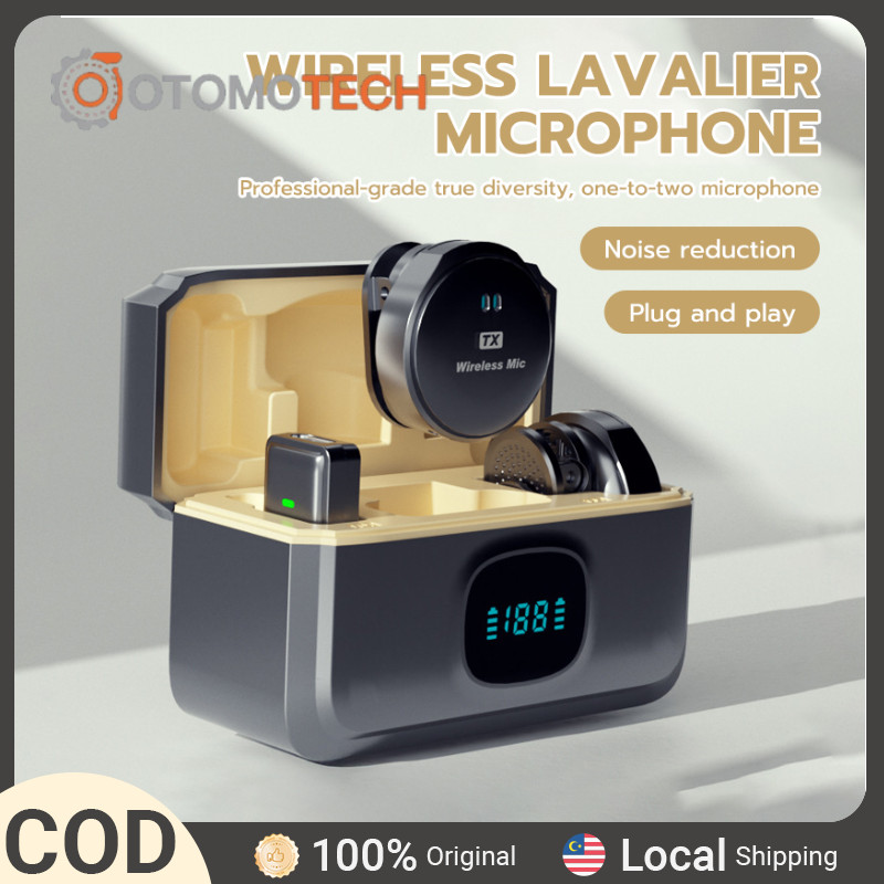 Wireless Lavalier Microphone Magnetic Lapel Mic With Charging Case Recording Live Streaming Noise Cancellation for Phone