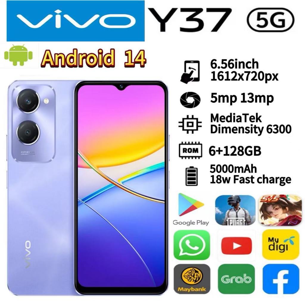 y37 5G Android 14 (6GB RAM + 128GB ROM) 6.56 Inch LTE Origin Smartphones 5000mAh 15W fast