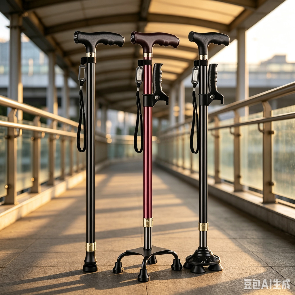 Elderly Crutches Shock-resistant Crutches Big Four-legged Cane、walking aid、walking cane、tongkat orang tua、tongkat lipat、 4 kaki、Foldable walking stick for elderly、tongkat kaki 4、拐杖椅子