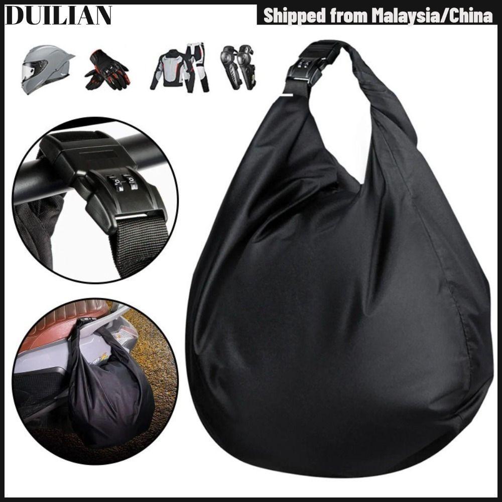 DUILIMY Motorcycle Equipments Bag, Insurance Buckle Anti-Theft Motorbike Helmet Bag, Portable Large Capacity Combination Lock Waterproof Luggage Storage Bag Travel