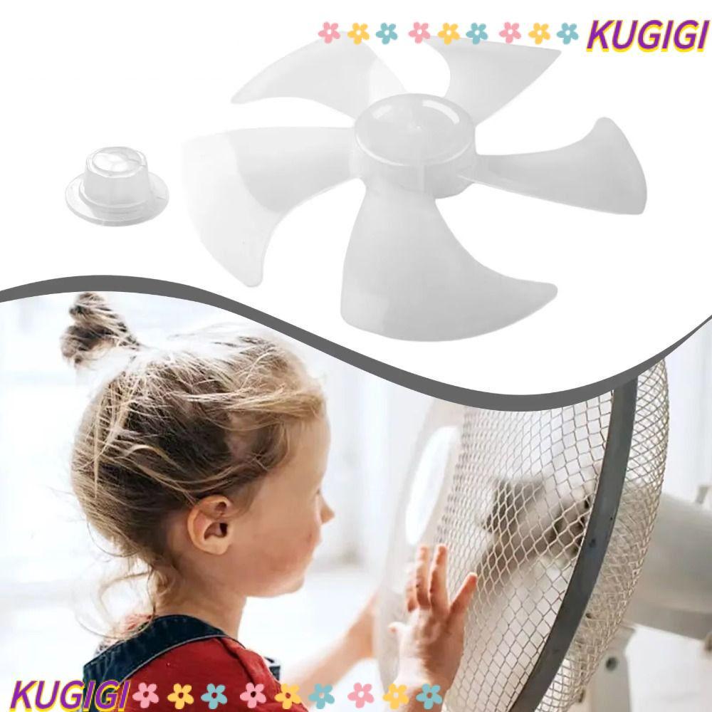 KUGIGI Five Blades Fan, Slow Noise Plastic Fan Blade, Durable Big Wind Accessories for Pedestal Table Wall Fan
