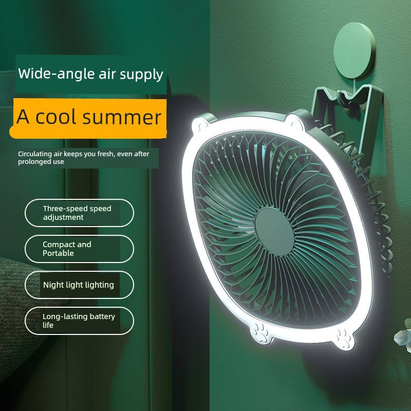 mini kipas mini kipas aircond kipas mini bateri tahan lama Summer Kitchen Cooling Toilet Wall-Mounted Fan No Punching No Plug-In Dormitory Portable Silent Hanging Small Electric Fan