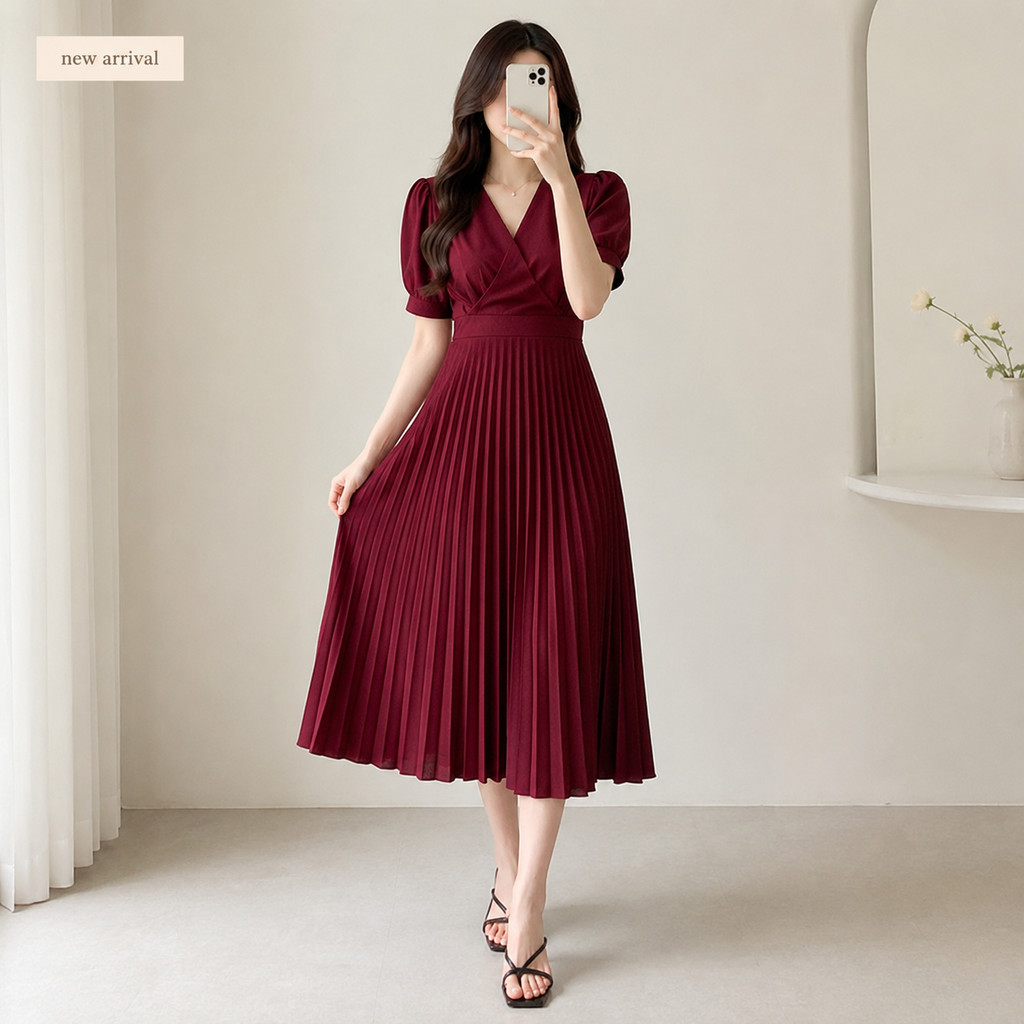 women plus size red long dress korean style v neck waist tie slim fit a line office formal summer dress