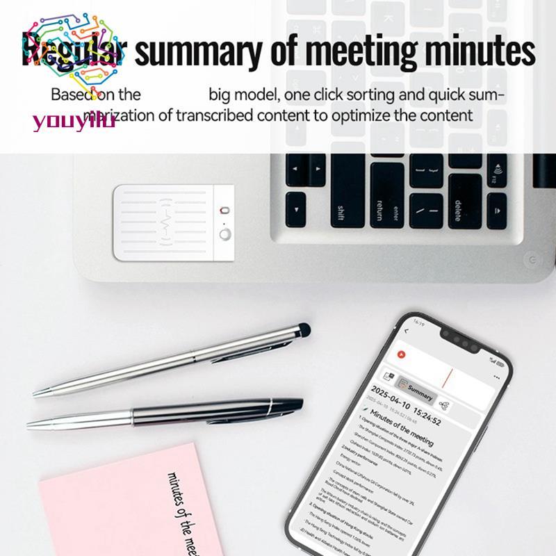 LED Indicator 16GB AI Voice Recorder ChatGPT-4 Intelligent Transcription Summarization Translation Functionality