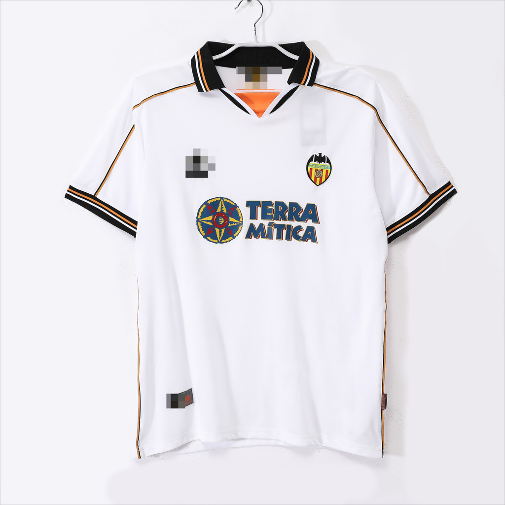 1999-00 Valencia home football short sleeved retro jersey