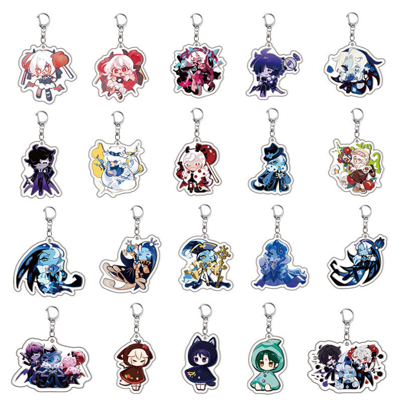 Mixed Game Cookie Run Kingdom Acrylic Keychain Bag Accessories Candy Milk Shadow Pure Vanilla Mystic Flour Key Chain for