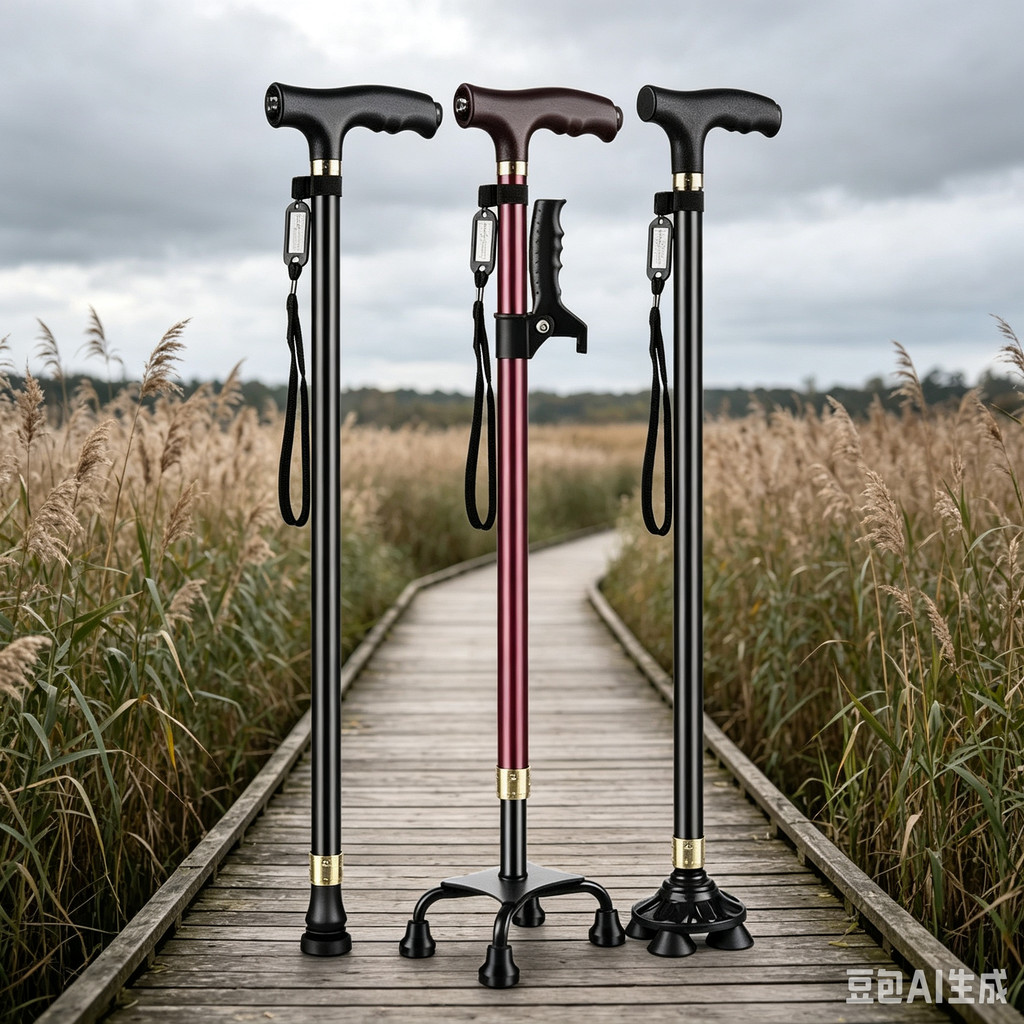 Elderly Crutches Shock-resistant Crutches Big Four-legged Cane、-*&***&&-&*&--&-&&&**----&*-&&----*&、walking aid、walking cane、tongkat orang tua、tongkat lipat、 4 kaki、Foldable walking stick for elderly、tongkat kaki 4、拐杖椅子