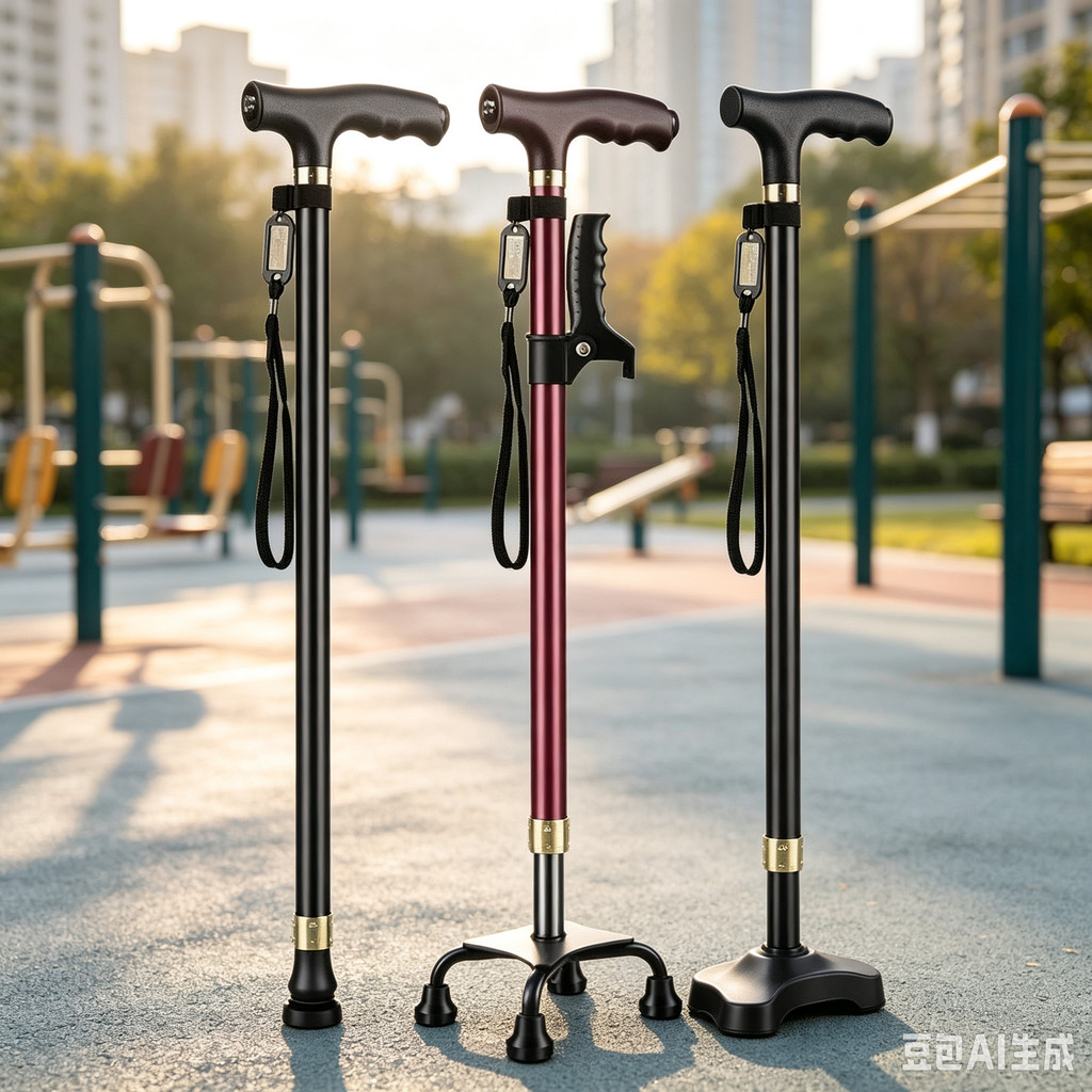Elderly Crutches Shock-resistant Crutches Big Four-legged Cane、-*&***&&--&-*&&*&*&*&&&**&&-、walking aid、walking cane、tongkat orang tua、tongkat lipat、 4 kaki、Foldable walking stick for elderly、tongkat kaki 4、拐杖椅子