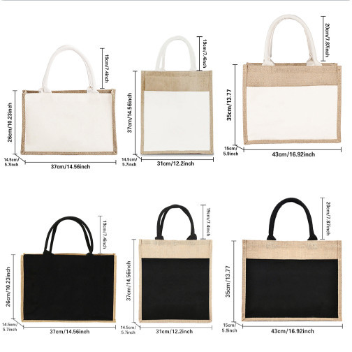 Jute Tote bag Vintage Grocery Bags Reusable Eco Large Capacity Summer Beach Shoulder Bags Multiple Styles