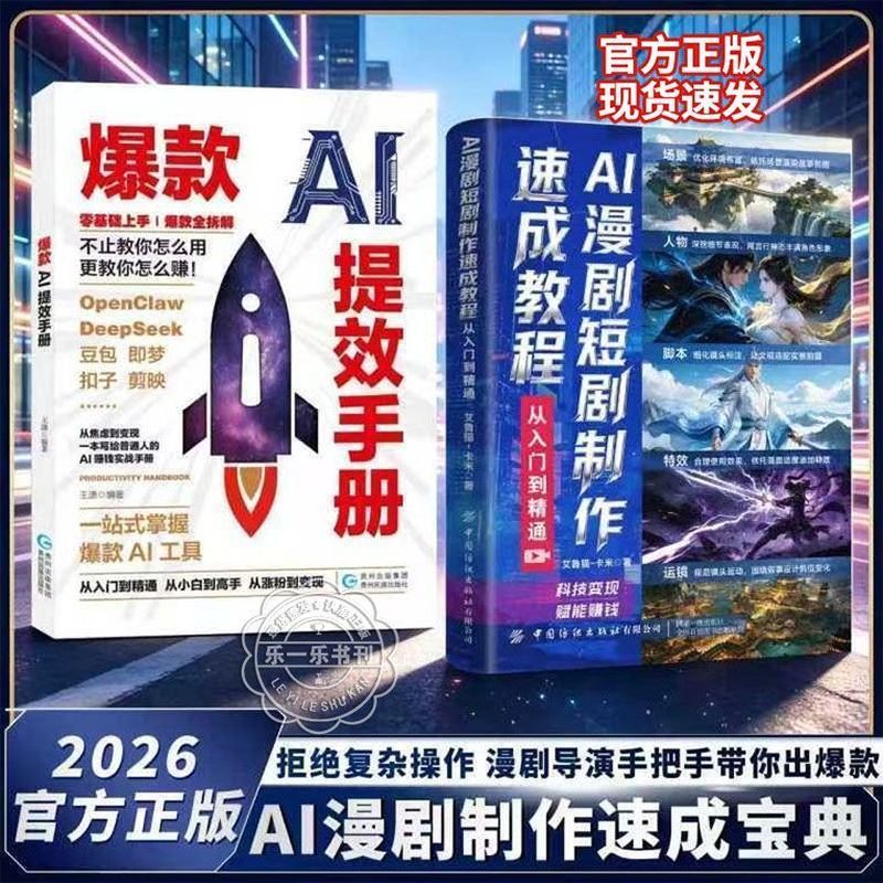 热卖中AI漫剧短剧制作速成教程 从入门到精通 零基础AI变现赋能赚钱书籍 Hot-selling AI comic drama short-play production crash course: From beginner to expert, a book on AI monetization for making money from scratch