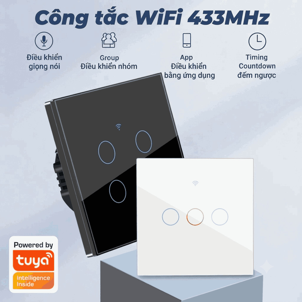 Black/white smart square wall switch 1 2 3 4 buttons Tuya zigbee 3 remote control Alexa Google Gemini denimx
