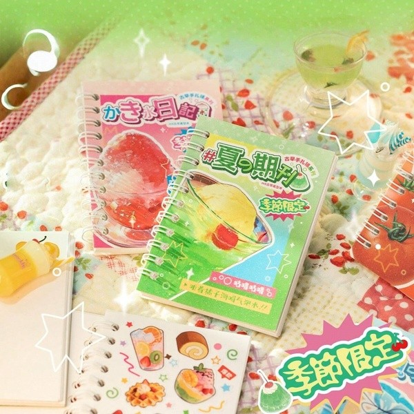 40sheets M5 coil double-sided release notebook vintage tea portable student journal sticker tape organizer book